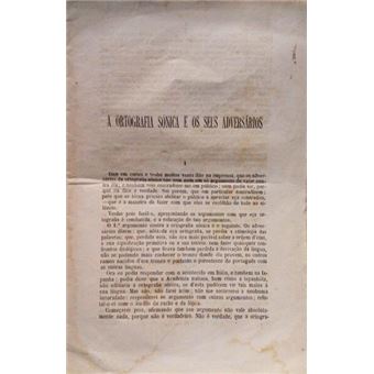 A ortografia sónica e os seus adversários. - 1