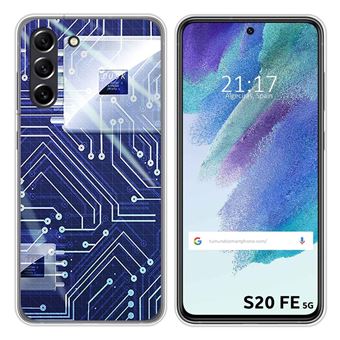 Capa Tumundosmartphone de silicone para Samsung Galaxy S21 FE 5G desenhos de design de circuito - 1