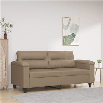 Sofá vidaXL | de 2 lugares 140 cm | couro artificial cor cappuccino - 1