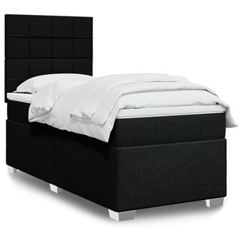 Cama com molas/colchão vidaXL | 90x190 cm | tecido preto - 1