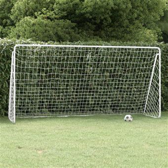 Baliza de futebol com rede vidaXL 366x122x182 cm aço branco - 1