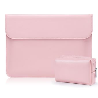 Sleeve Protetora HSMY Couro com Saco do Adaptador AC para New MacBook Pro 15.4 '' A1707/ A1990 - Rosa - 1