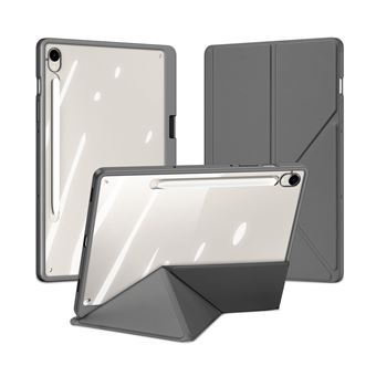 Capa DUX DUCIS para Samsung Galaxy Tab S10 FE PU com Suporte, Caneta e Proteção Total,Cinza - 1