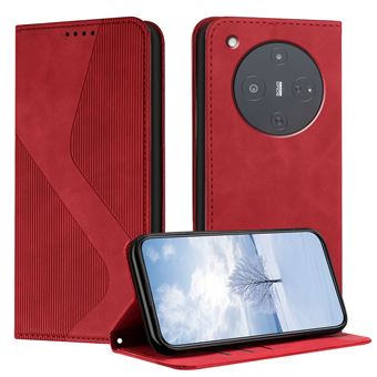 Capa FOXDOCK para ZTE Nubia P9 Pro 5G | Fecho Magnético | Pele Macia em TPU | Suporte e Compartimentos para Cartões | Vermelho - 1