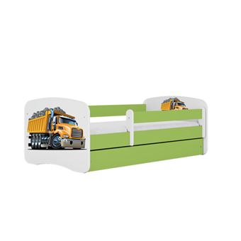 Cama 140 x 70 cm Kocot Kids com colchão BabyDreams Truck Green - 1