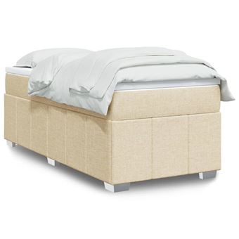 Cama com molas/colchão vidaXL | 100x200 cm | tecido cor creme - 1