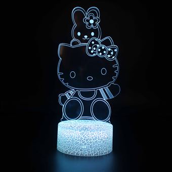 Lâmpada 3D HSMY | Infantil | Multicolorido com Controlo Remoto | Hello Kitty | 592 - 1