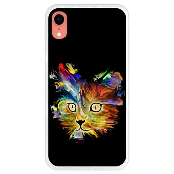 Capa Hapdey para iPhone XR Design Gato Colorido em Silicone Flexível e TPU - 1