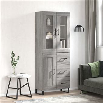 Armário Alto vidaXL | 69,5x34x180 cm | Derivados de madeira sonoma cinza - 1