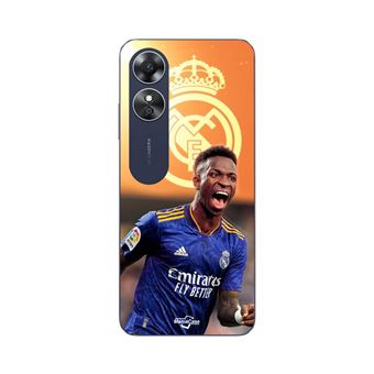 Capa Maniacase para Oppo A17 | Vini JR Papel de parede Real Madrid Azul e amarelo - 1