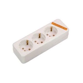 Extensão 3 Tomadas Schuko Chacon 3X16A sem Cabo Branco - 1