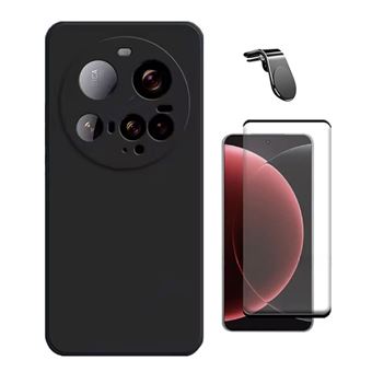 Kit Película de Vidro Temperado Gorilasglass Curvado + Capa Proteção Silicone + Suporte Magnético L GIFT4ME para Xiaomi 15 Ultra | Preto - 1