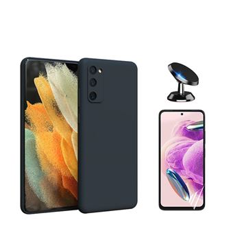 Kit Película Hydrogel Full Cover Frente + Capa Silicone Líquido + Suporte Magnético de Carro Phonecare para Samsung Galaxy S24 Plus + 5G - Preto - 1