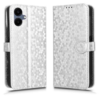 Capa GANGXUN para Samsung Galaxy A06 5G | Pele | Fecho Magnético | Padrão Geométrico | Prateado - 1