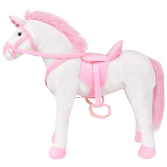 vidaXL Cavalo de montar em peluche castanho escuro XXL