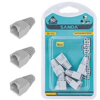 Protetor para Ponta de Ficha de Rede Sanda SD-7337 RJ45 |Silicone  - Cinzento - 1