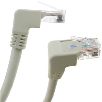 Cabo de Rede BeMatik de Cat.6 RJ45 Ângulo Certo UTP 24AWG LAN de 1 m - 1
