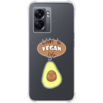 Capa Tumundosmartphone de silicone anti-choque para Oppo A77 5G design Vegan Life desenhos - 1