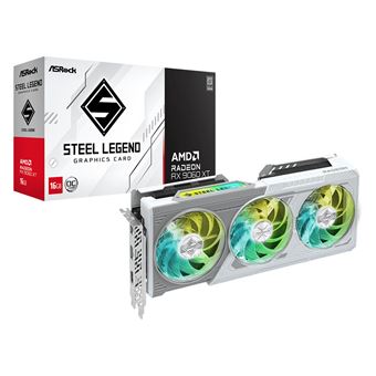 Placa de Vídeo Asrock AMD Radeon RX 9060 XT Steel Legend 16GB OC | Branco - 1