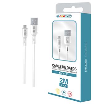 Cabo de Dados Micro-USB MODORWY MC5105 | 2 m - Branco - 1