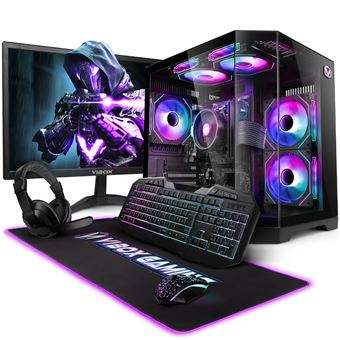 Computador Gaming Completo Vibox VI-63 | 22" Monitor | AMD Ryzen 3 3200G 4,0 GHz | Radeon Vega 8 | 16 GB RAM | 2 TB HDD | 240 GB SSD | Windows 11 | WiFi - 1