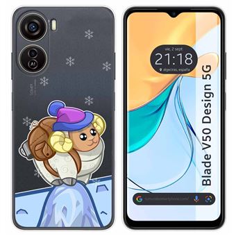 Capa de silicone TUMUNDOSMARTPHONE para Zte Blade V50 Design 5G | transparente desenhos Goat - 1
