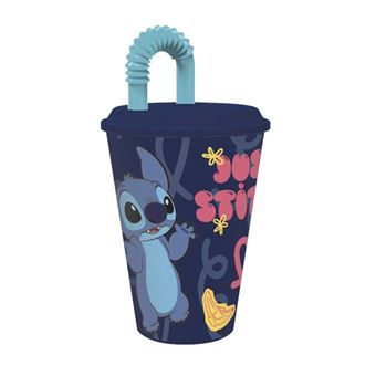Copo Disney Stitch Palms com Tampa 3D e Palhinha | 430Ml - 1
