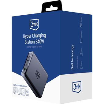 Carregador de Dispositivos Móveis 3MK Hyper Charging Station 240W | Preto - 1