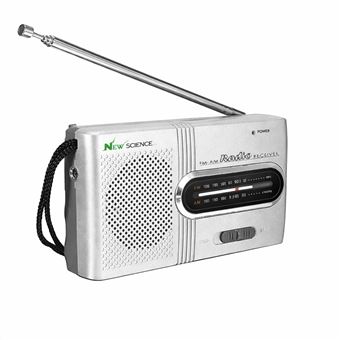 Mini Rádio Portátil AM/FM com Altifalante Incorporado New Sciense BJLR21 | Cinzento - 1