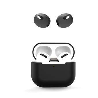 Capa silicone com tampas auriculares, preto Magunivers para AirPods 3 - 1