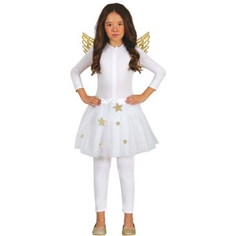Kit Fato de Anjo Infantil Guirma com Tutu com Estrelas e Asas Douradas - 1