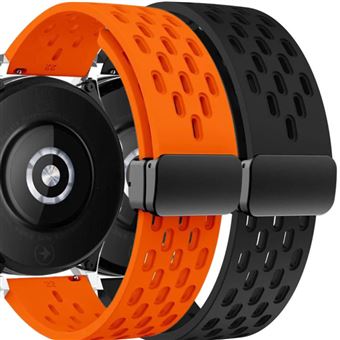 Pack Antiimpacto 2x Bracelete SnapFlow para Garmin Forerunner 165 Music | Laranja e Preto - 1