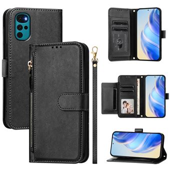 Capa FOXDOCK para Motorola Moto G22 4G/E32S/E22S 4G | Pele PU com Fecho | Porta-Cartões | Alça de Mão | Preto - 1