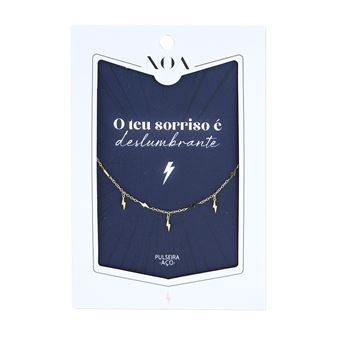 Pulseira Noa Story Raios | O Teu Sorriso é Deslumbrante | Aço Dourado - 1