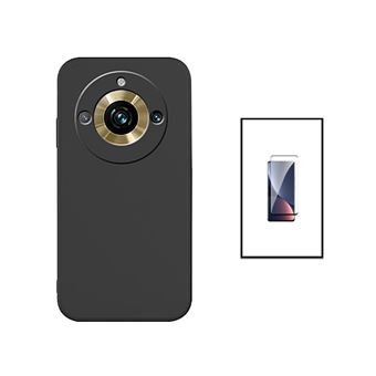 Kit Gift4Me Película de Vidro Temperado GorilasGlass Curvado + Capa Proteção Traseira Silicone para Realme 11 Pro - Preto - 1