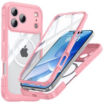 Capa FOXDOCK para iPhone 17 Pro | Fecho Magnético | Porta de Carregamento | Híbrida Fina e Rígida | PC + TPU | rose - 1