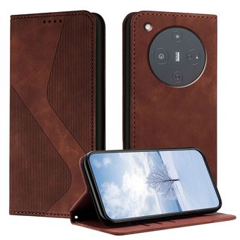 Capa FOXDOCK para ZTE Nubia P9 Pro 5G | Fecho Magnético | Pele Macia em TPU | Suporte e Compartimentos para Cartões | Castanho - 1