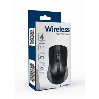 Rato Wireless Gembird MUSW-4B-04-GB | 1600 DPI | Cinzento - 1