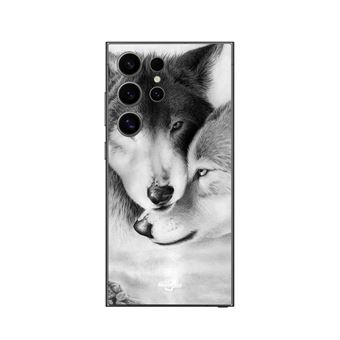 Capa Maniacase para Samsung Galaxy S25 Ultra | O Lobo e A Loba Animal Preto e Branco - 1