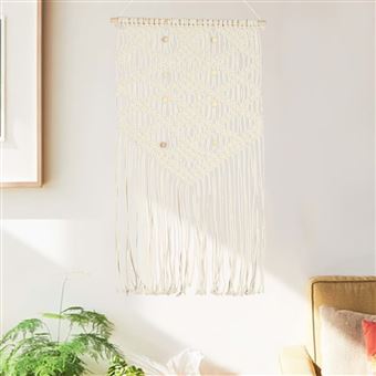 Suporte de parede em macramé vidaXL | 40x80 cm | algodão - 1