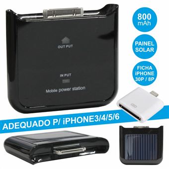 Powerbank Div 800Ma com Painel Solar Para Iphone3/4/5/6 - 1