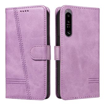 Capa FOXDOCK para Sony XPeria 1 IV | Fecho Magnético | Compartimentos para Cartões e Suporte | Pele PU | À Prova de Choque | Roxo - 1
