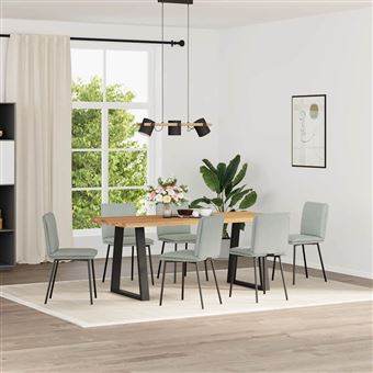 Cadeiras de jantar vidaXL | 6 Peças | veludo cinzento-claro - 1