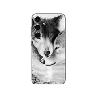 Capa Maniacase para Samsung Galaxy S24 Plus O lobo e a loba Animal preto e branco - 1