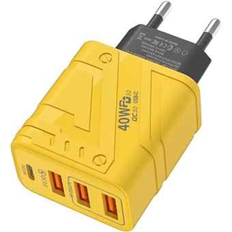 Carregador Rápido de Parede USB 40W Orysin | Adaptador Multiporta Tipo-C para Telemóveis em Casa ou Viagem - 1