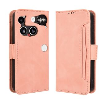 Capa FOXDOCK Protetora para Nothing Phone 3 | Suporte e Flip de couro PU | À Prova de Choque | Rosa - 1