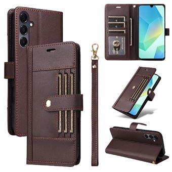 Capa Carteira Flip ZURSANA para Samsung Galaxy A17 com Bloqueio RFID | Pulseira e 6 Porta-Cartões - Castanho - 1