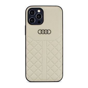 Capa Audi Série Q8 para iPhone 12 Mini |Bege | Couro Genuíno - 1