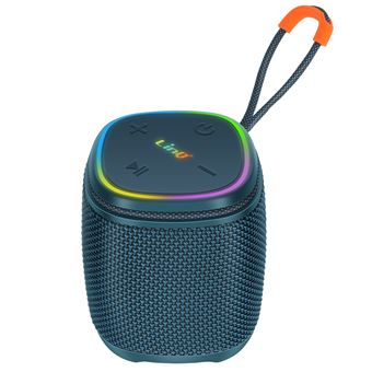 Coluna Bluetooth LinQ | Mini 5W impermeável IPX6 com iluminação LED | Azul - 1