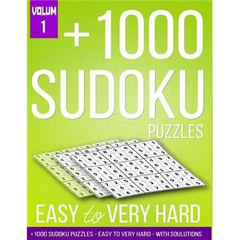 1000 Sudoku Puzzles Easy To Very Hard  Book With Full Solutions For Adults And Large Print - 1